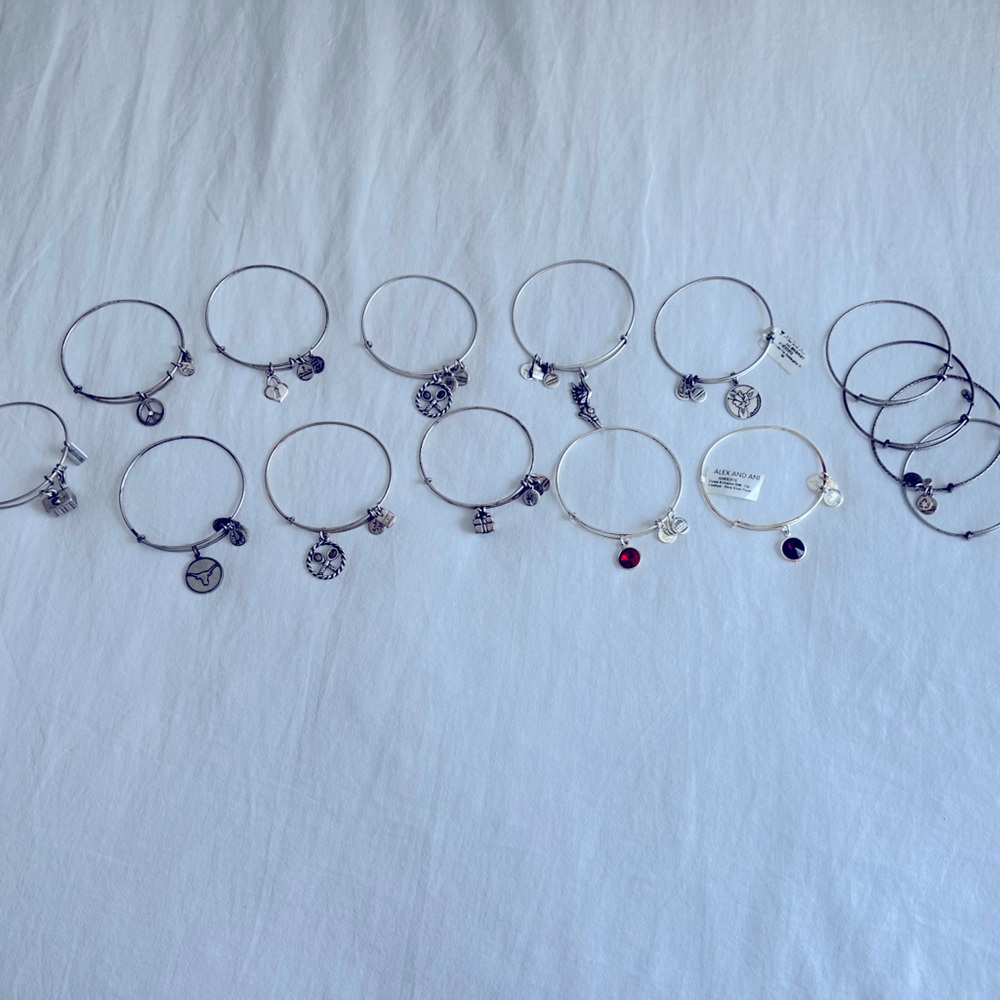 Alex and Ani 15 bangle lot, some with tags